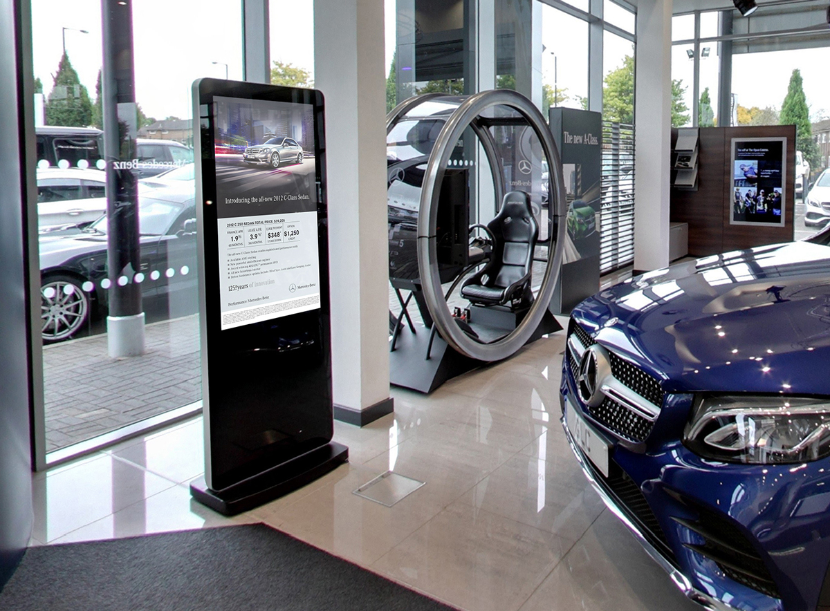 car dealership freestanding display screen