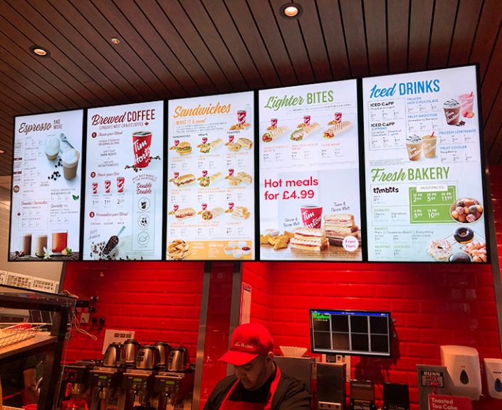 digital menu board coffee shop