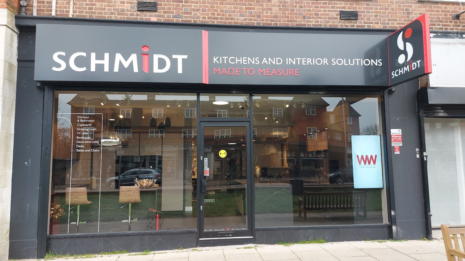 kitchen company indoor window signage