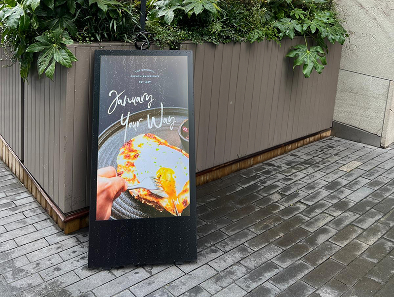 outdoor digital sigange a-board